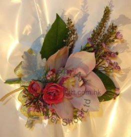 Corsage of Cymbidium and Spray Roses - CODE 7126